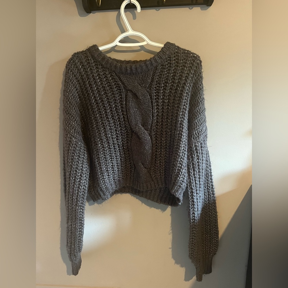 BROWN CABLE KNIT GARAGE SWEATER